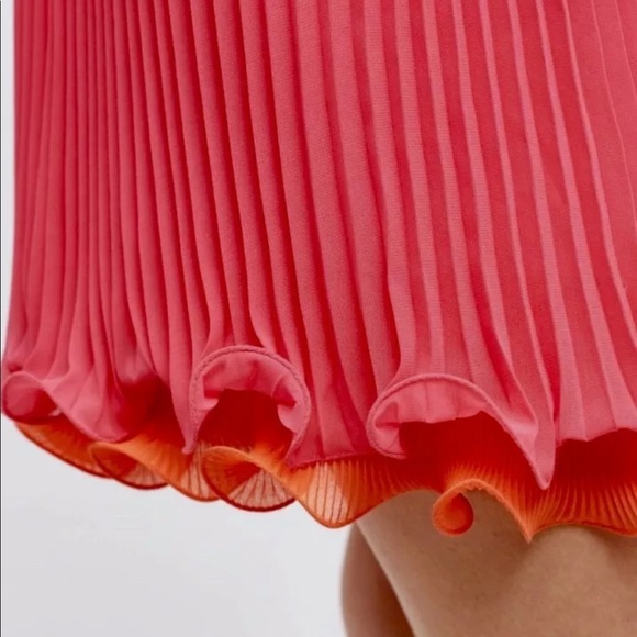 Anthropologie pinkorange Layered Pleated Dress XXS - Picture 5 of 5